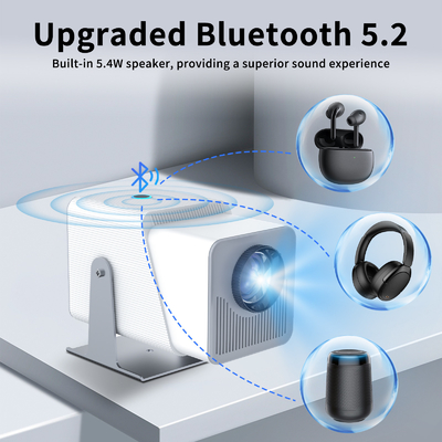 FY360 4K HD 스마트 LCD 프로젝터 안드로이드 11.0 BT5.2 내장 스테레오 사운드와 US 플러그와 함께 높은 밝기 가정 극장 레이저