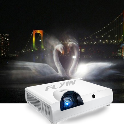 플라인-C90SW+ 4200 루멘스 WXGA 3LCD 레이저 쇼트 투어 프로젝터 안드로이드 5000000:1 교육 비즈니스 대비